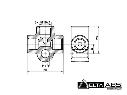 Brass Tee Adapter M10x1.0 For Gauges & Senders – Each 9206 By Dune Buggy Warehouse